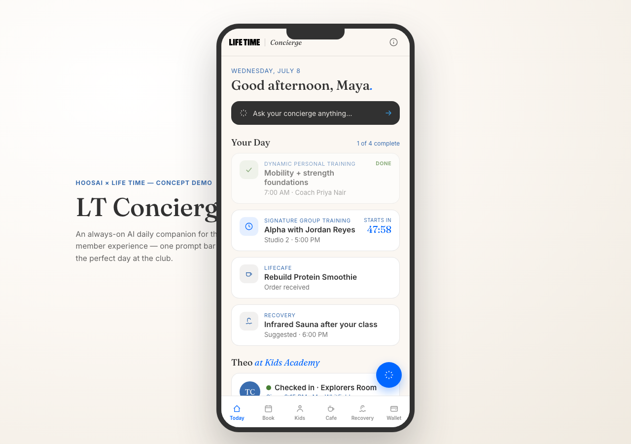 LT Concierge home screen